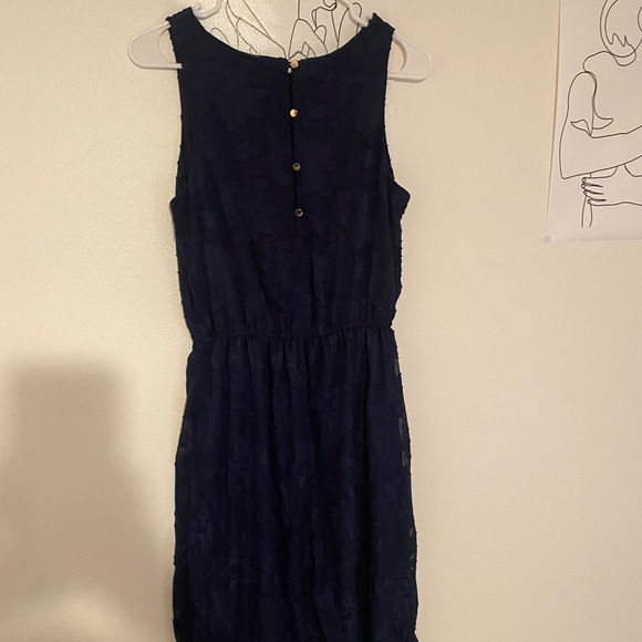 Navy Lace Floral Dress - Picture 5 of 6